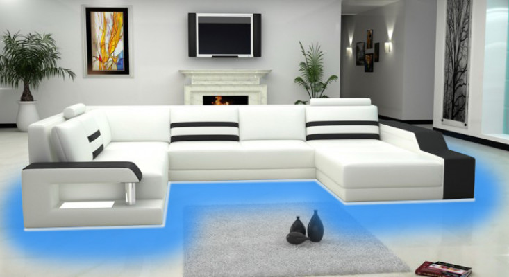 Designer sofa corner sofa couch leather sofa upholstered seat corner set with light PHX1