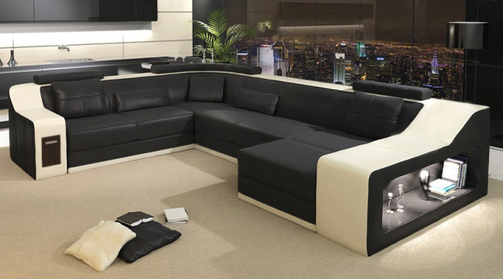 Leather sofa couch living landscape corner sofa corner set design modern sofa new B2017
