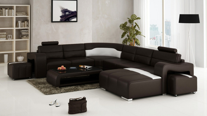 Leather sofa couch living landscape corner sofa corner set design modern sofa