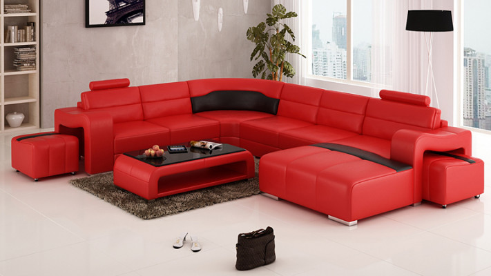 Leather sofa couch living landscape corner sofa corner set design modern sofa