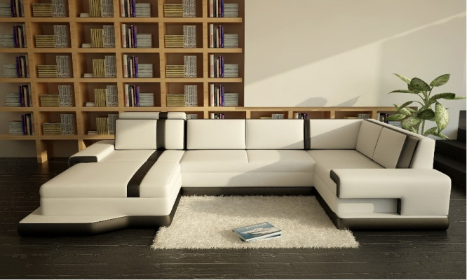Design Big XXL U-Shape Sofa Living Landscape Couch Upholstered Corner Sofa Seating Suite