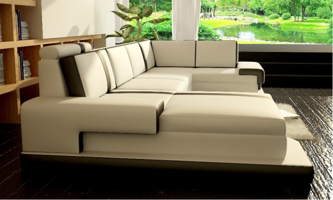 Design Big XXL U-Shape Sofa Living Landscape Couch Upholstered Corner Sofa Seating Suite