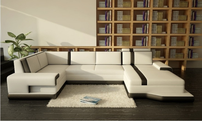 Design Big XXL U-Shape Sofa Living Landscape Couch Upholstered Corner Sofa Seating Suite