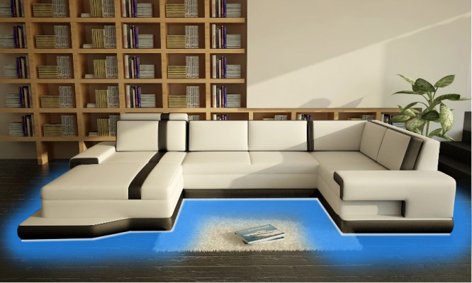Design Big XXL U-Shape Sofa Living Landscape Couch Upholstered Corner Sofa Seating Suite