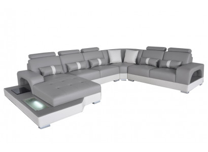 Leather corner sofa corner living room suite design modern couch