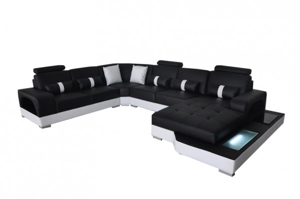Leather corner sofa corner living room suite design modern couch