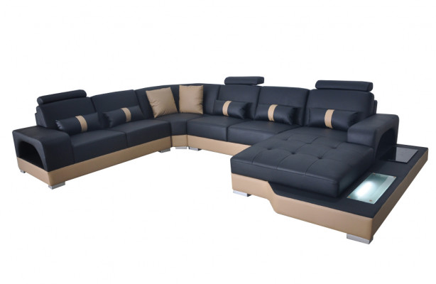 Leather corner sofa corner living room suite design modern couch