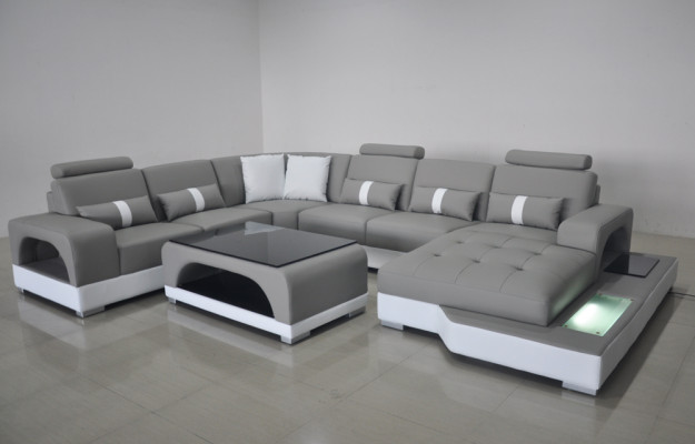 Corner couch design, U-shaped corner sofa, living landscape, couch, fabric, leather sofas, upholstery