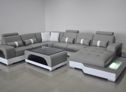 Corner couch design, U-shaped corner sofa, living landscape, couch, fabric, leather sofas, upholstery