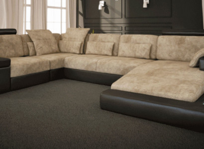 Sectional sofa large living landscape couch sofa upholstery seat leather U-shape living room new