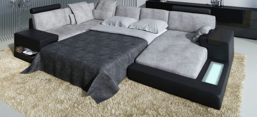 U-shape furniture sofa bed features upholstery textile modern design corner sofa new sofa