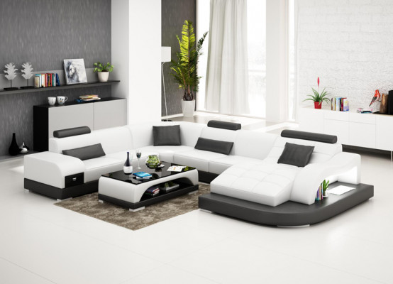 Leather Corner Sofa Corner Living Landscape Set Design Modern Couch New Sofas USB New