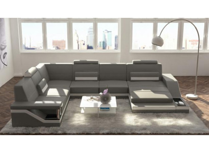 Designer U-shape Couch Corner Sofa Upholstered Suite Corner Suite Sofa Living Landscape