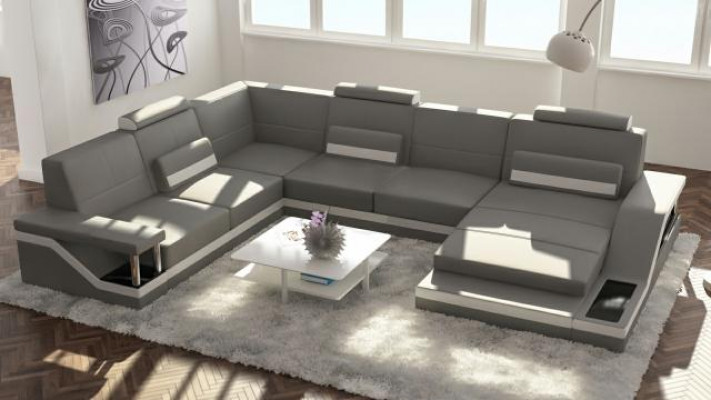 Designer U-shape Couch Corner Sofa Upholstered Suite Corner Suite Sofa Living Landscape