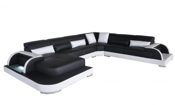Leather Sofa Couch Lounge Corner Set Design Modern Sofas U-Shape Couches