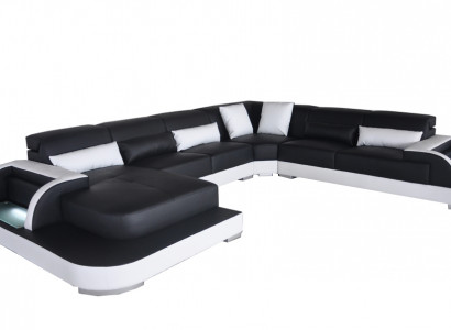 Leather Sofa Couch Lounge Corner Set Design Modern Sofas U-Shape Couches