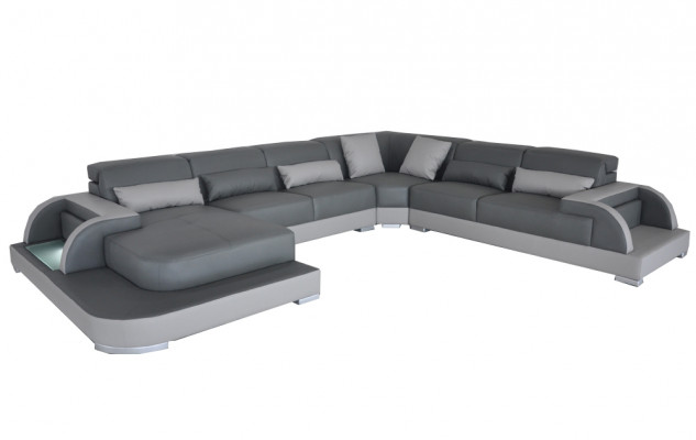 Leather Sofa Couch Lounge Corner Set Design Modern Sofas U-Shape Couches