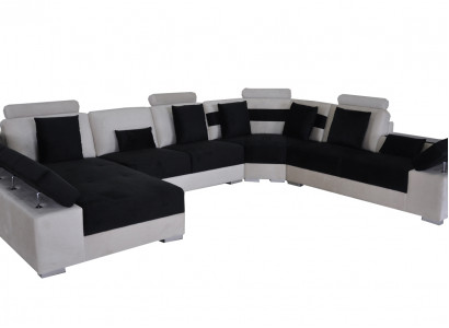 Leather sofa couch living landscape corner set design modern sofa U-shape K5014 new