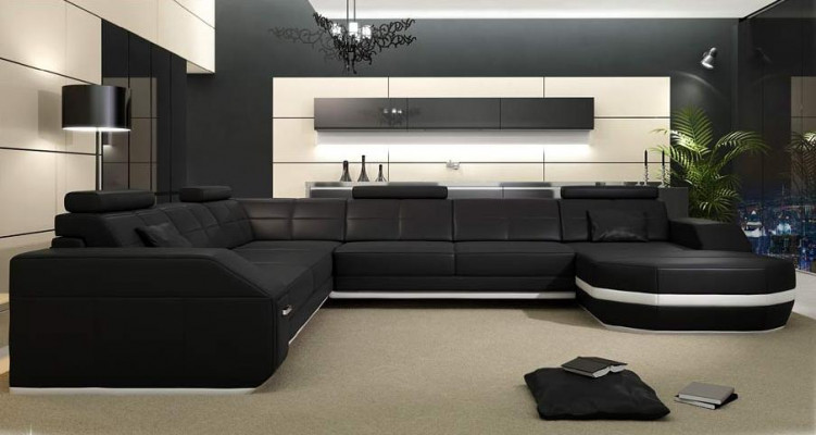 Leather Sofa Couch Living Landscape Corner Sofa Corner Suite Design Modern Sofa C4011 New