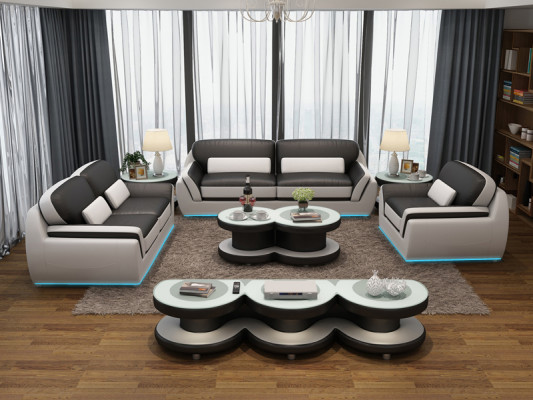 Leather sofa set couch suite new 3+2+1 seater decorative ensemble modern design