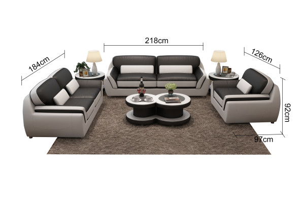 Leather sofa set couch suite new 3+2+1 seater decorative ensemble modern design