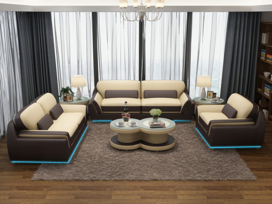 Leather sofa set couch suite new 3+2+1 seater decorative ensemble modern design