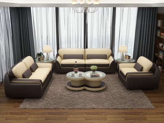 Leather sofa set couch suite new 3+2+1 seater decorative ensemble modern design