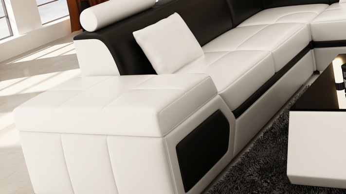 Leather sofa couch living room landscape corner sofa set design modern sofa K5013