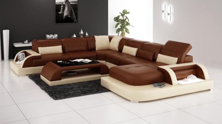 Leather sofa couch living environment corner sofa corner suite modern design new sofa L6012