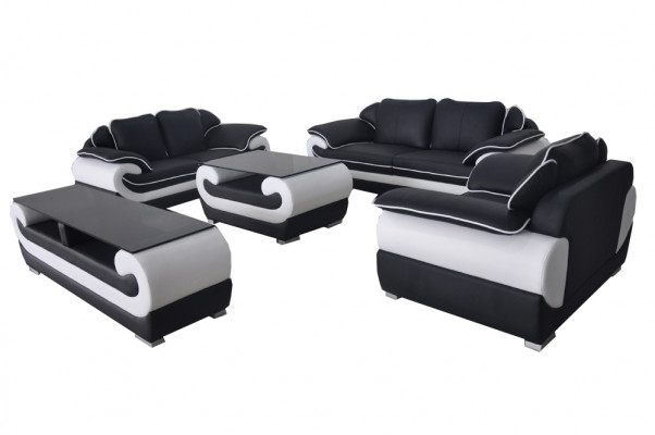 Sofa set leather suite design sofa upholstery complete set 4-piece 3+2+1 with USB