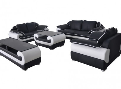 Sofa set leather suite design sofa upholstery complete set 4-piece 3+2+1 with USB