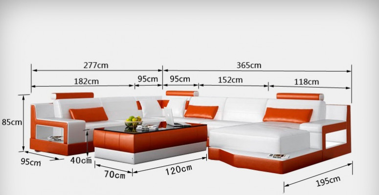 Design leather living landscape corner sofa modern set couch corner black USB new