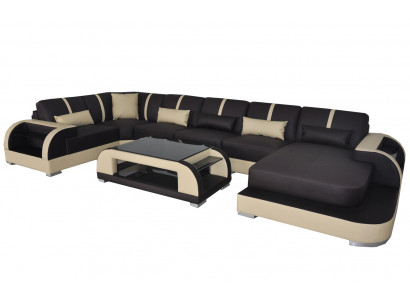 Leather Couch Upholstery Seat Corner Set Modern Design Living Landscape U-Shaped Sofas