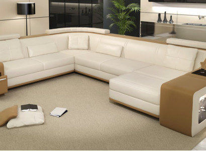Modern corner seating area corner sofa upholstered couch leather corner suite living landscape USB
