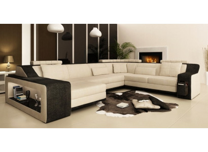 Modern living landscape upholstered corner sofa sofa couch corner suite textile sofas + USB