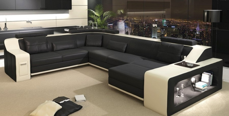 Modern living landscape upholstered corner sofa sofa couch corner suite textile sofas + USB