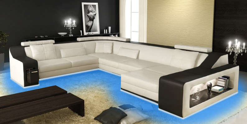 Modern living landscape upholstered corner sofa sofa couch corner suite textile sofas + USB