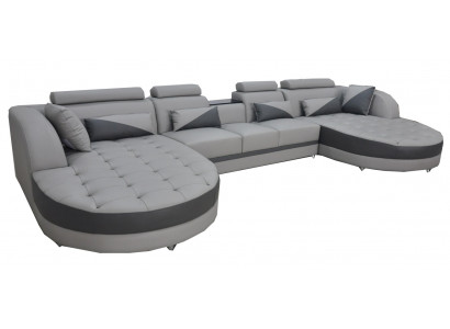 Corner sofa upholstery couch seating corner leather suite U-shape living landscape