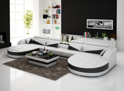 Leather sofa couch living landscape corner sofa corner suite design modern sofa G8018D