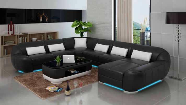 Leather sofa couch living landscape corner sofa corner set design modern sofa G8022