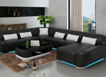 Leather sofa couch living landscape corner sofa corner set design modern sofa G8022