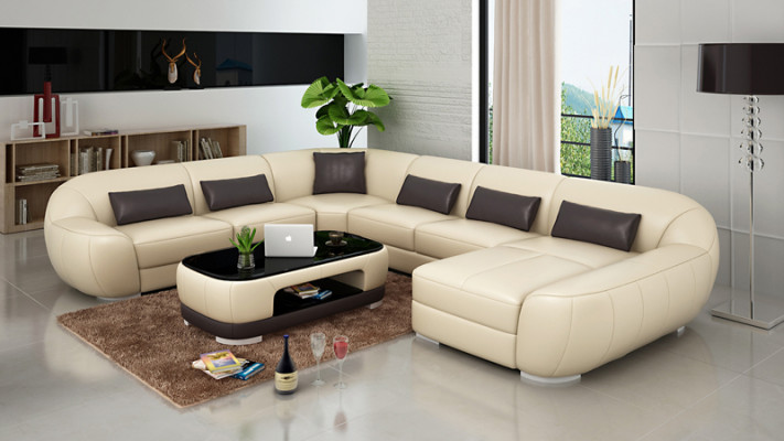 Leather sofa couch living landscape corner sofa corner set design modern sofa G8022