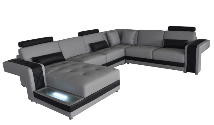 Leather sofa couch living landscape corner set design modern decorative sofa
