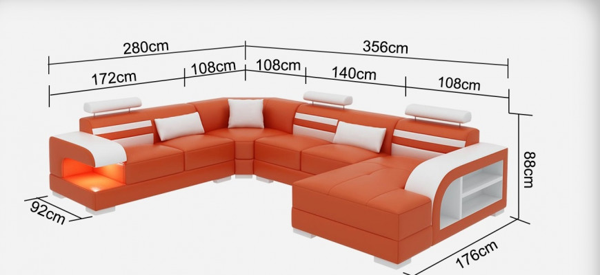 Modern elegance U-shaped corner sofa in exquisite leather design