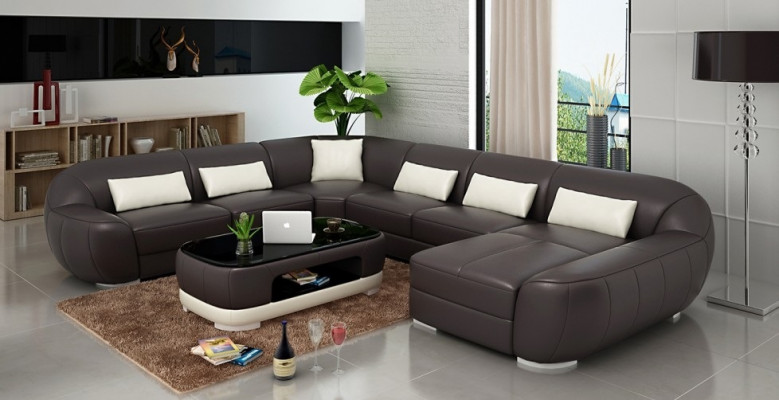Modern leather sofa corner sofa living landscape seating upholstery couch set fellen