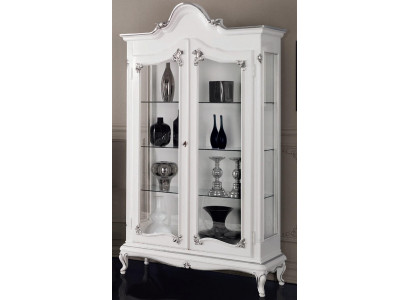 Display cabinet white glass cabinet design classic cabinet luxury wood furniture showcases new