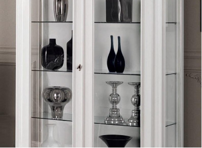 Display cabinet white glass cabinet design classic cabinet luxury wood furniture showcases new