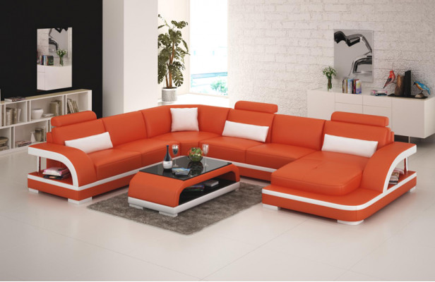 Leather sofa couch living landscape corner sofa corner set design modern sofa with USB
