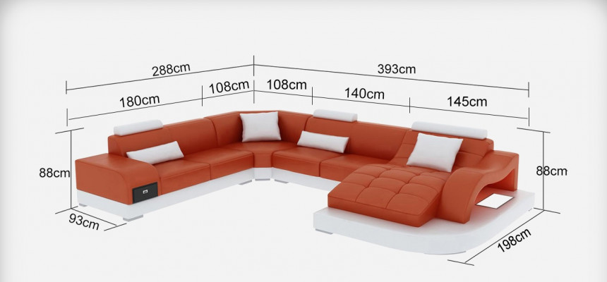 Leather sofa couch living area corner sofa corner set design modern sofa USB new