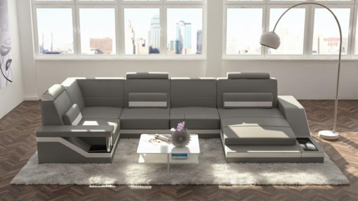 Living landscape sofa + USB upholstery seat corner sofa set textile fabric leather sofas